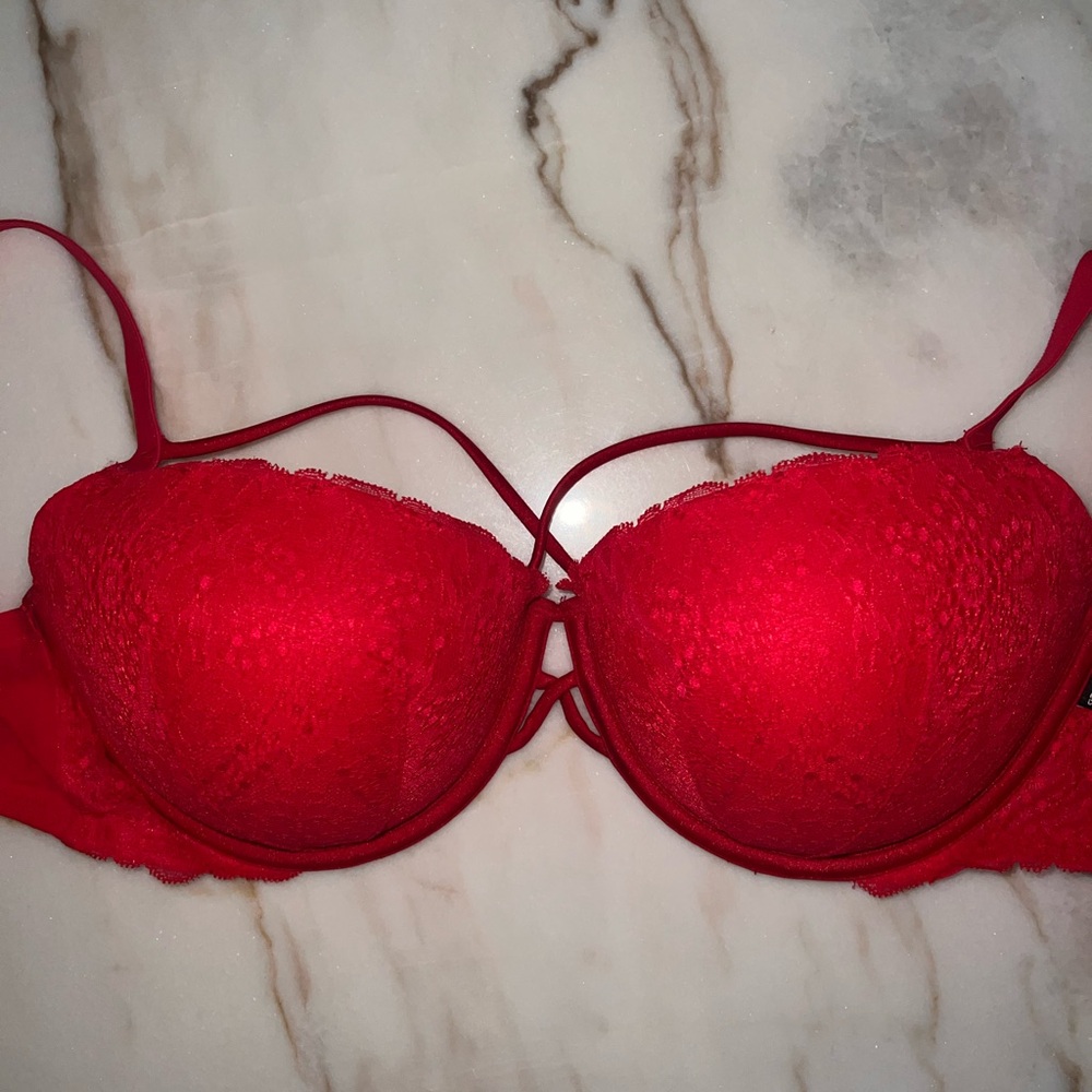 Red Lace Push-Up Bra - Women Intimates